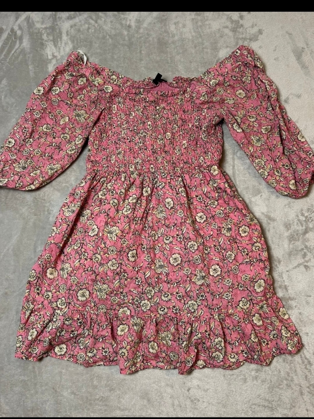Ladies Pink Cottagecore Smocked Dress